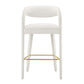 Modway EEI-6569-IVO-GLD Pinnacle Performance Velvet Bar Stool Set of Two Ivory Gold MDY-EEI-6569-IVO-GLD