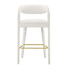 Modway EEI-6569-IVO-GLD Pinnacle Performance Velvet Bar Stool Set of Two Ivory Gold MDY-EEI-6569-IVO-GLD