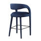 Modway EEI-6569-MID-BLK Pinnacle Performance Velvet Bar Stool Set of Two Midnight Black MDY-EEI-6569-MID-BLK