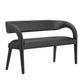 Modway Pinnacle Vegan Leather Accent Bench in Black