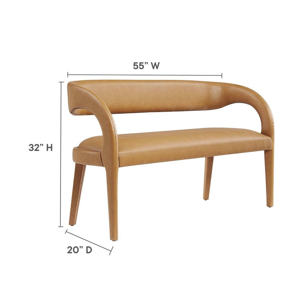 Modway Pinnacle Vegan Leather Accent Bench in Tan MDY-EEI-6570-TAN