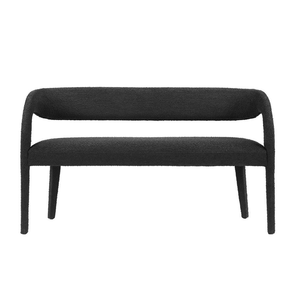 Modway Pinnacle Boucle Fabric Accent Bench in Black MDY-EEI-6571-BLK