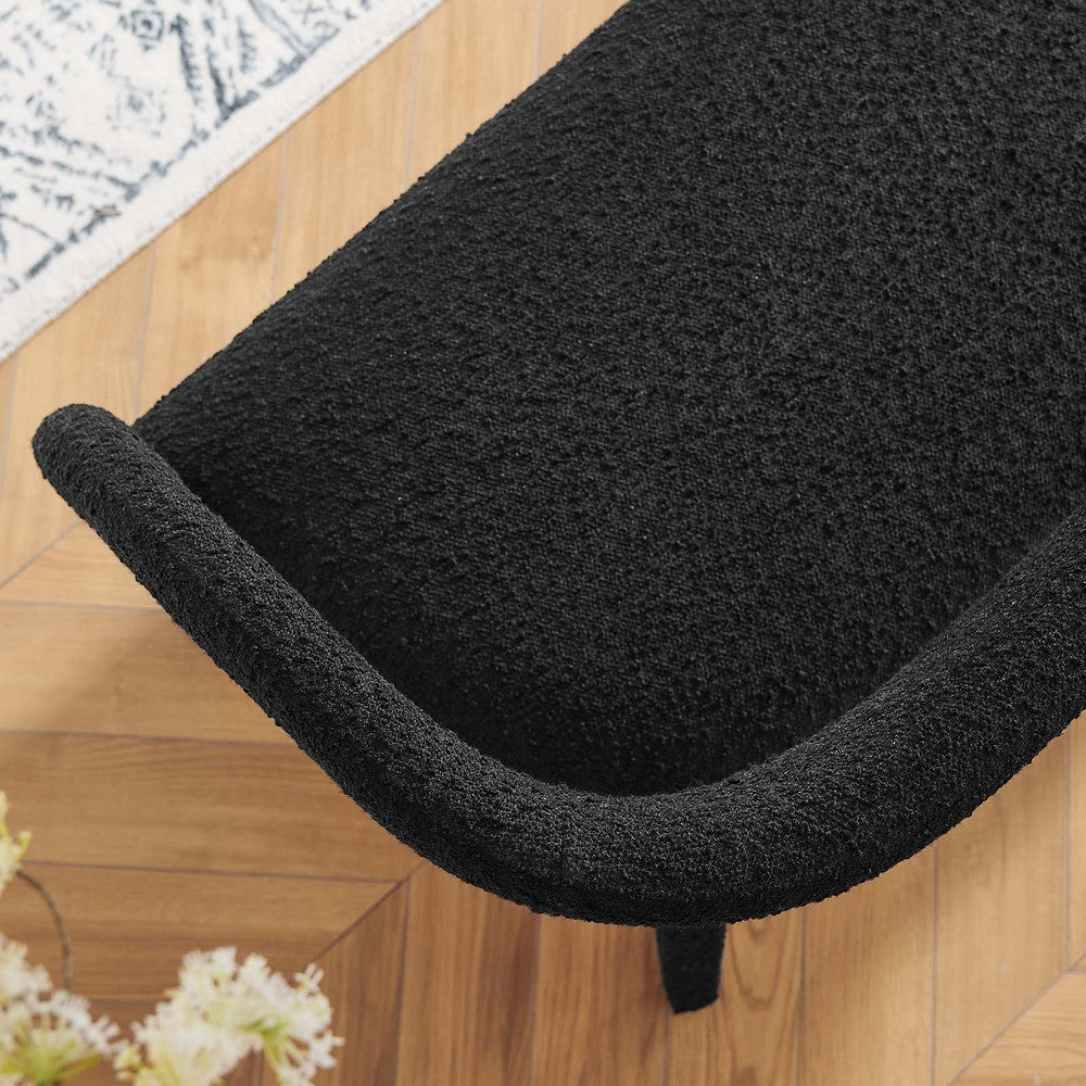 Modway Pinnacle Boucle Fabric Accent Bench in Black MDY-EEI-6571-BLK