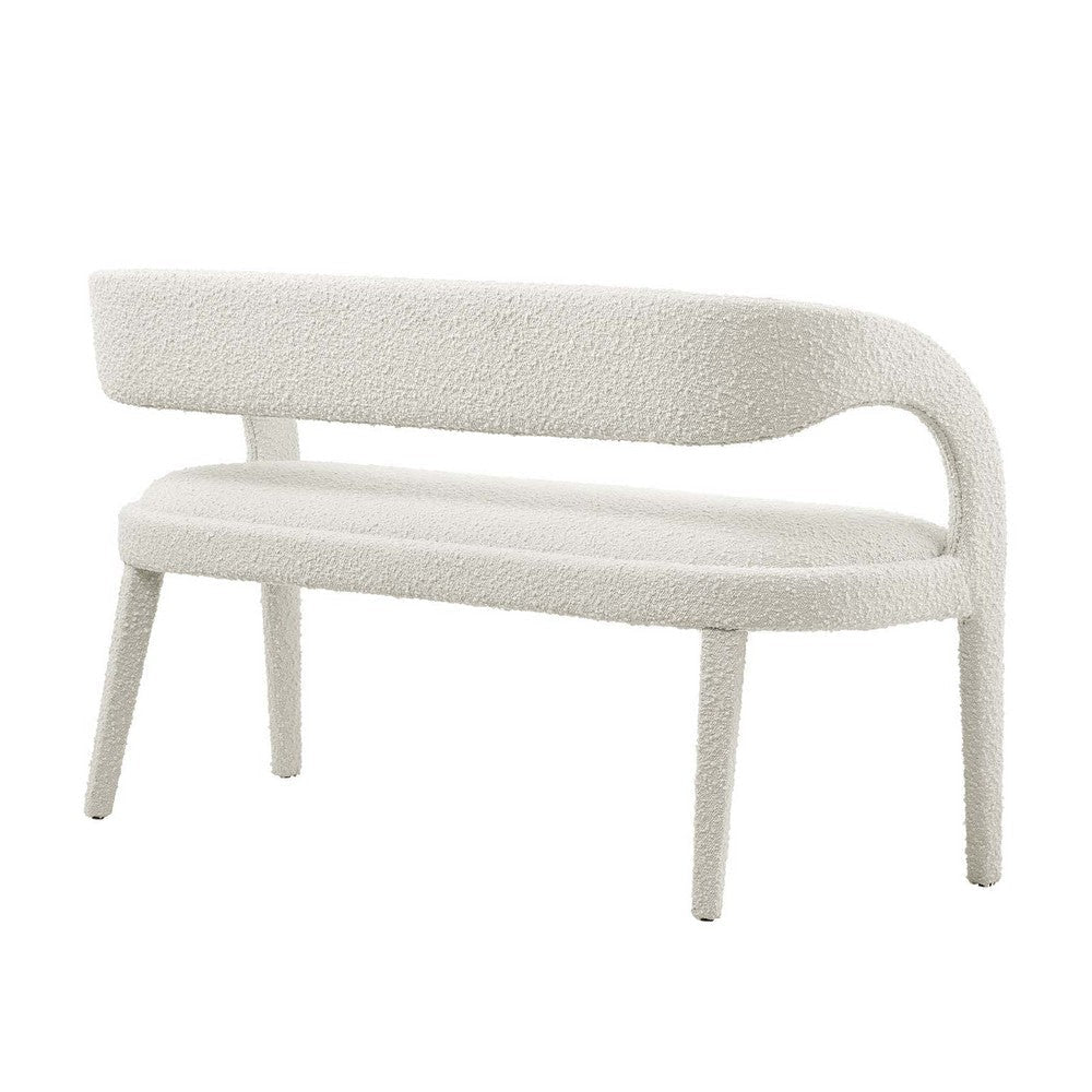 Modway Pinnacle Boucle Fabric Accent Bench in Ivory MDY-EEI-6571-IVO