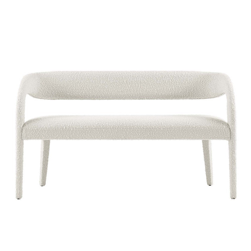 Modway Pinnacle Boucle Fabric Accent Bench in Ivory MDY-EEI-6571-IVO