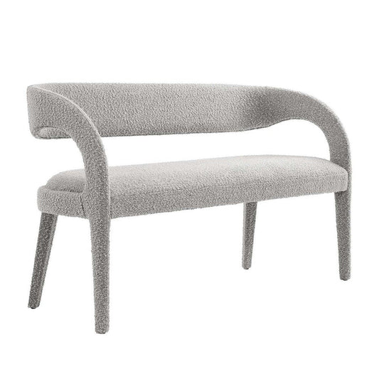 Modway Pinnacle Boucle Fabric Accent Bench in Taupe