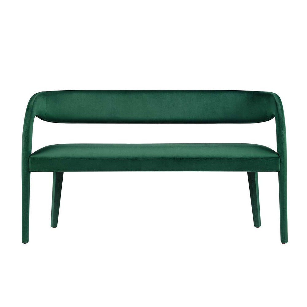 Modway Pinnacle Performance Velvet Accent Bench in Green MDY-EEI-6572-GRN