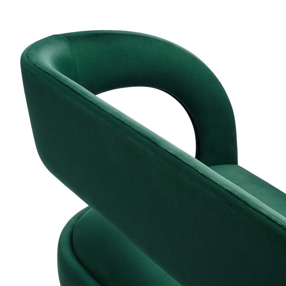 Modway Pinnacle Performance Velvet Accent Bench in Green MDY-EEI-6572-GRN