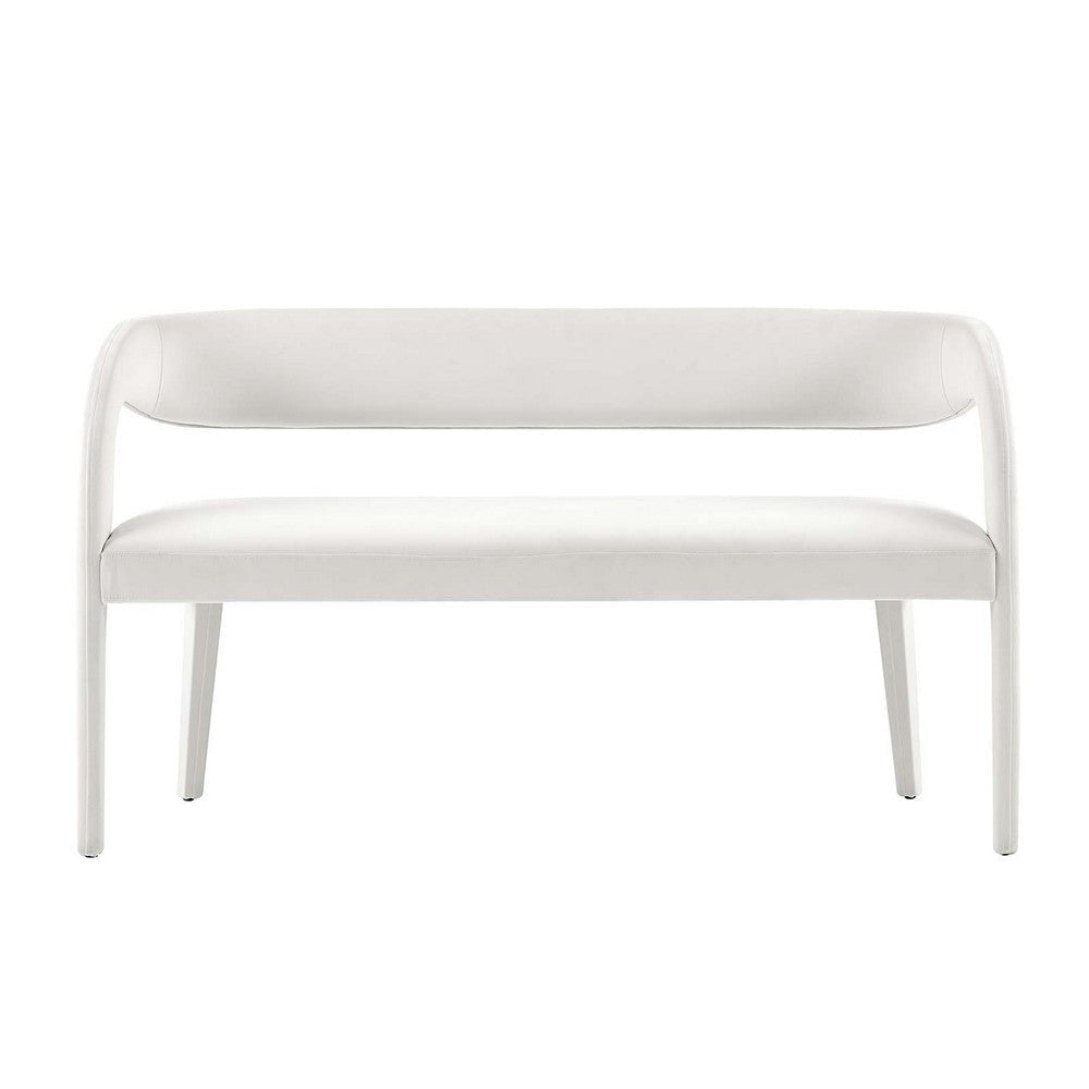 Modway Pinnacle Performance Velvet Accent Bench in Ivory MDY-EEI-6572-IVO