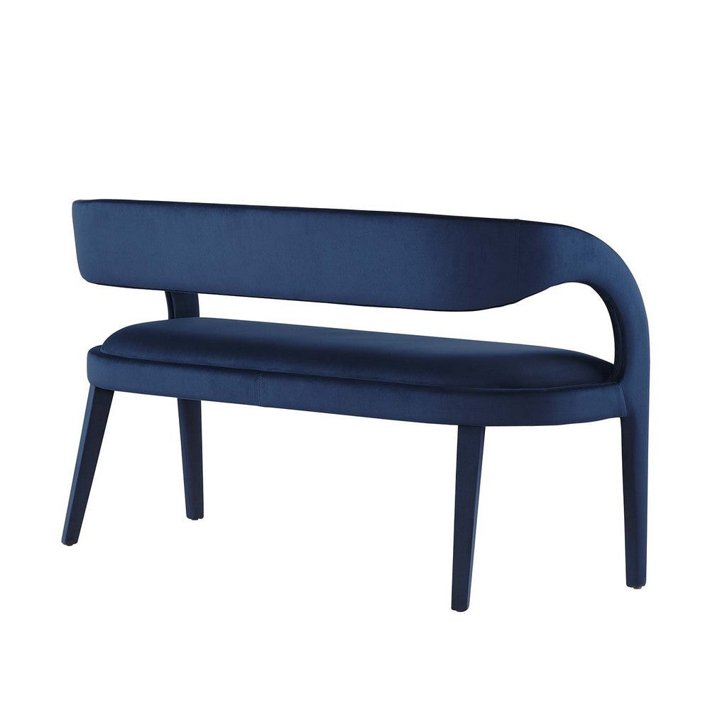 Pinnacle Performance Velvet Accent Bench in Midnight Blue MDY-EEI-6572-MID