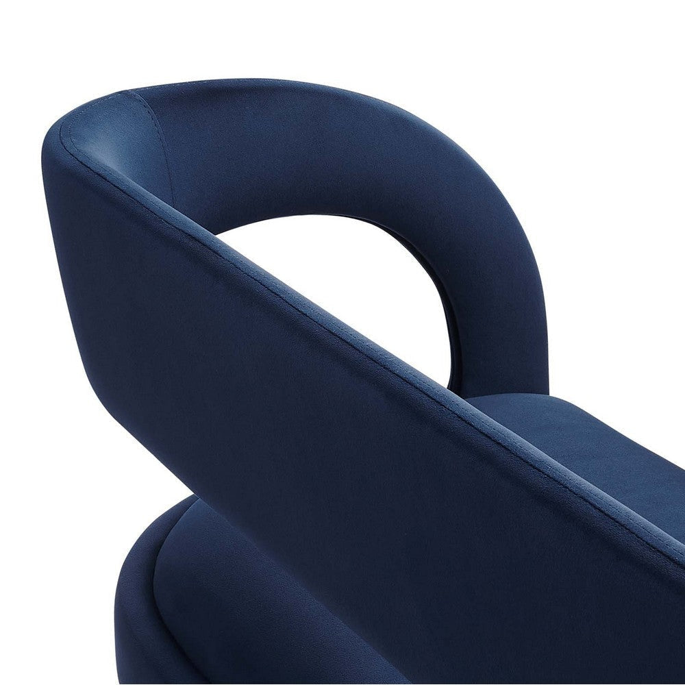 Pinnacle Performance Velvet Accent Bench in Midnight Blue MDY-EEI-6572-MID