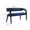 Pinnacle Performance Velvet Accent Bench in Midnight Blue MDY-EEI-6572-MID