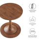 Modway Lina Round Mango Wood Side Sofa End Table for Living Room in Walnut MDY-EEI-6573-WAL