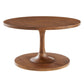 Modway Lina Round Wood Coffee Table in Walnut