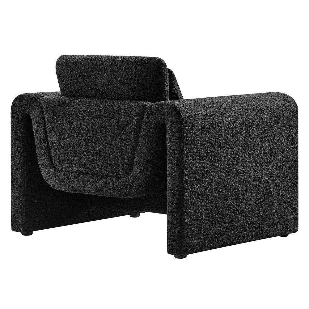 Waverly Boucle Upholstered Armchair - No Shipping Charges MDY-EEI-6575-BLK