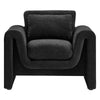 Modway Waverly Boucle Fabric Living Room Accent Armchair in Black-Unique Wavy Design