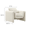 Modway Waverly Boucle Fabric Living Room Accent Armchair in Ivory-Unique Wavy Design MDY-EEI-6575-IVO