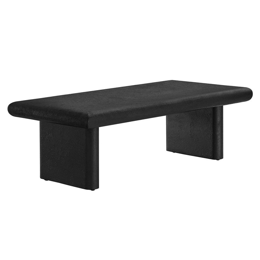 Modway EEI-6578-BLK Relic Concrete Textured Coffee Table, Black