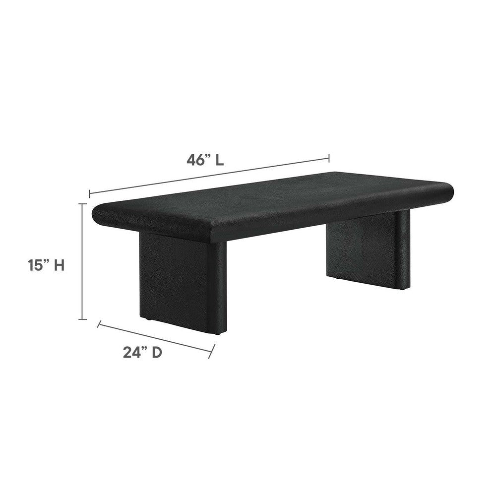 Modway EEI-6578-BLK Relic Concrete Textured Coffee Table Black MDY-EEI-6578-BLK