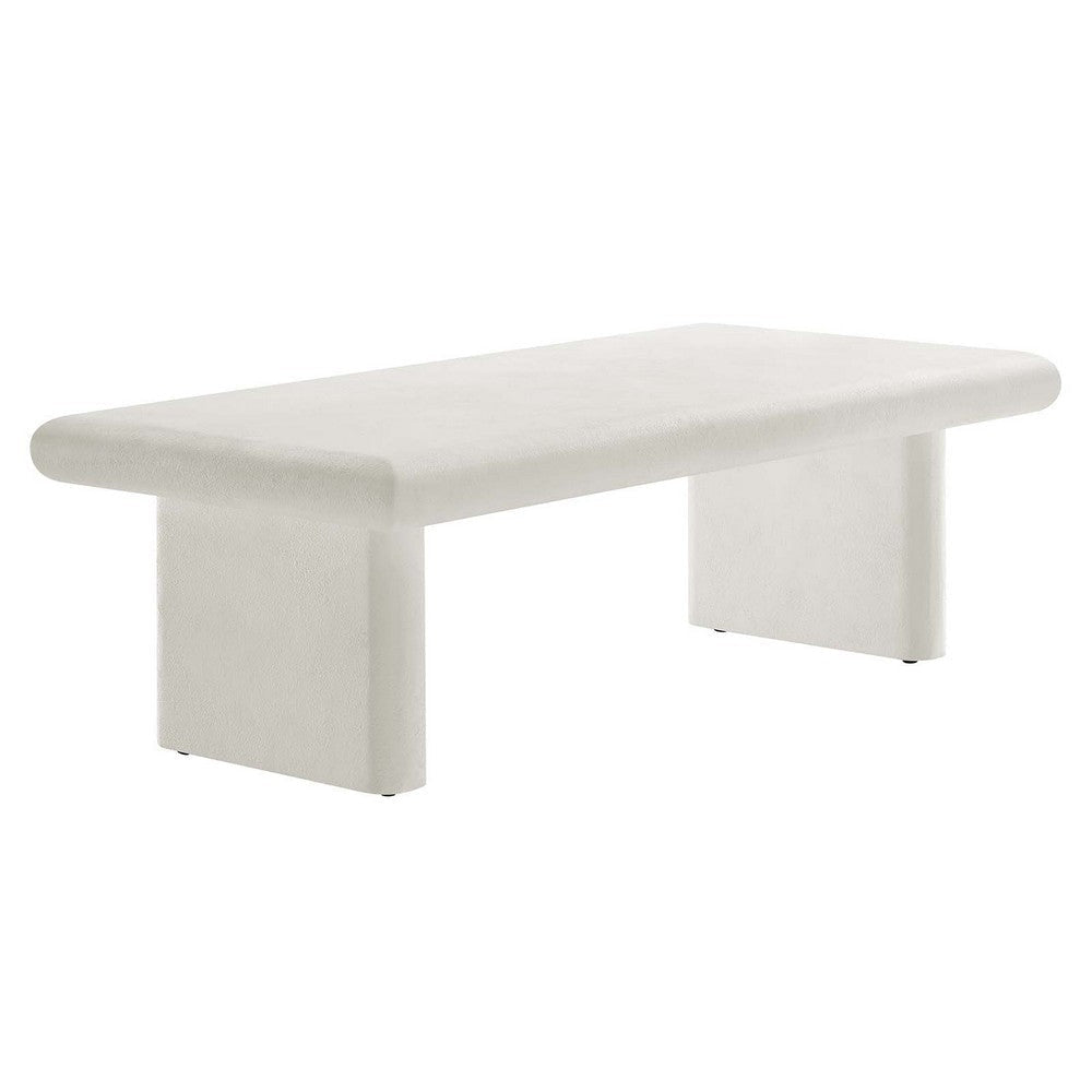 Modway EEI-6578-WHI Relic Concrete Textured Coffee Table, White