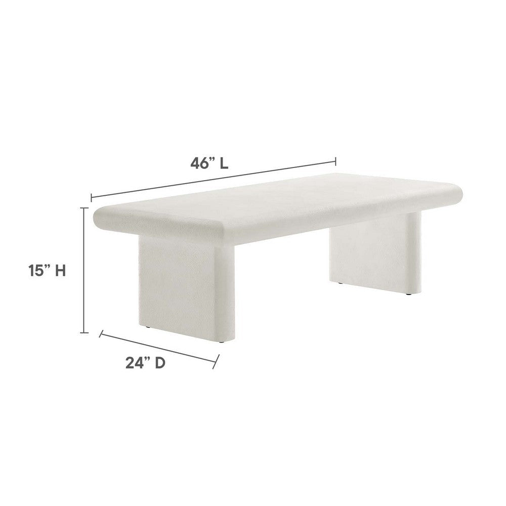 Modway EEI-6578-WHI Relic Concrete Textured Coffee Table White MDY-EEI-6578-WHI