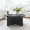 Modway Silas Round Wood Coffee Table for The Living Room in Black MDY-EEI-6580-BLK