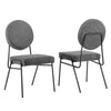 Modway Craft Fabric Upholstered Side Dining Chairs-Set of 2 in Black Charcoal MDY-EEI-6582-BLK-CHA