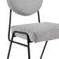 Modway Craft Fabric Upholstered Side Dining Chairs-Set of 2 in Black Light Gray MDY-EEI-6582-BLK-LGR