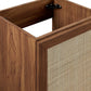 Modway Soma Rattan Weave Bathroom Vanity Cabinet (Sink Basin Not Included) 18 Inch Walnut MDY-EEI-6585-WAL