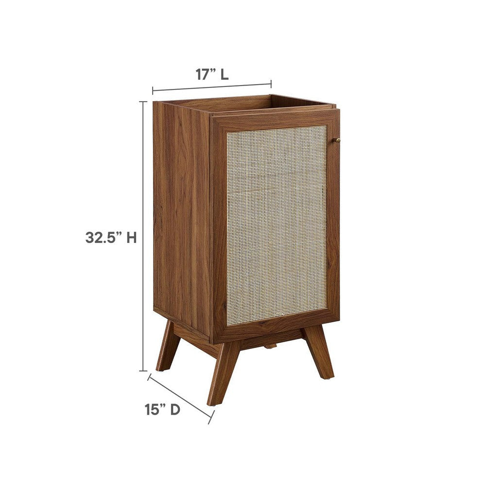 Modway Soma Rattan Weave Bathroom Vanity Cabinet (Sink Basin Not Included) 18 Inch Walnut MDY-EEI-6585-WAL