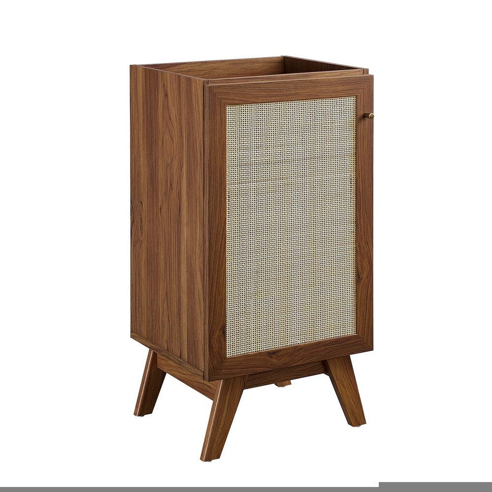 Modway Soma Rattan Weave Bathroom Vanity Cabinet (Sink Basin Not Included), 18 Inch, Walnut