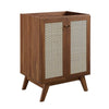 Modway Soma Rattan Weave Bathroom Vanity Cabinet (Sink Basin Not Included), 24 Inch, Walnut