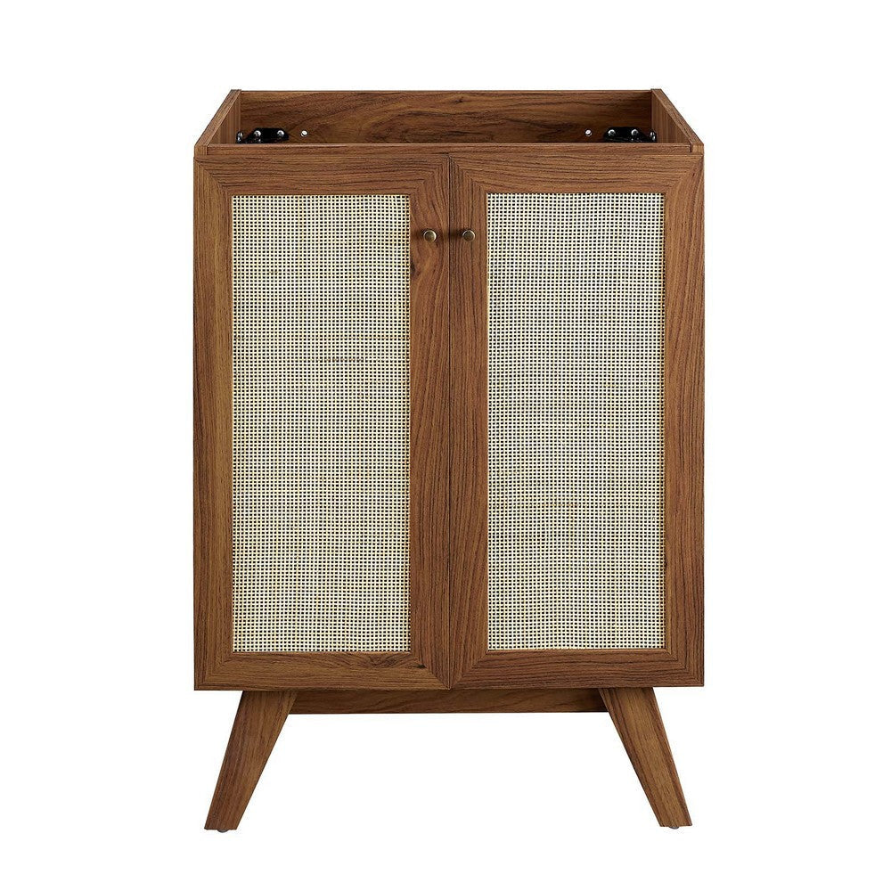 Modway Soma Rattan Weave Bathroom Vanity Cabinet (Sink Basin Not Included) 24 Inch Walnut MDY-EEI-6586-WAL