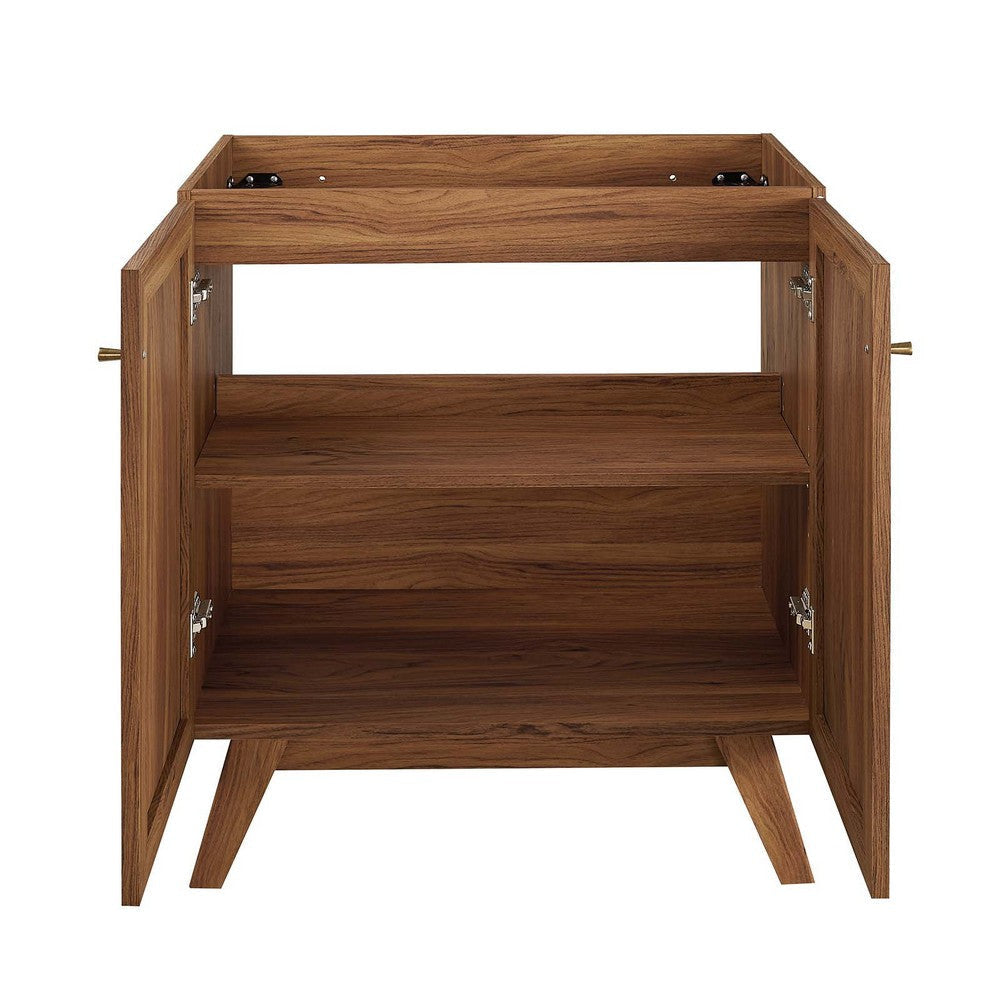 Modway Soma Rattan Weave Bathroom Vanity Cabinet (Sink Basin Not Included) 30 Inch Walnut MDY-EEI-6587-WAL