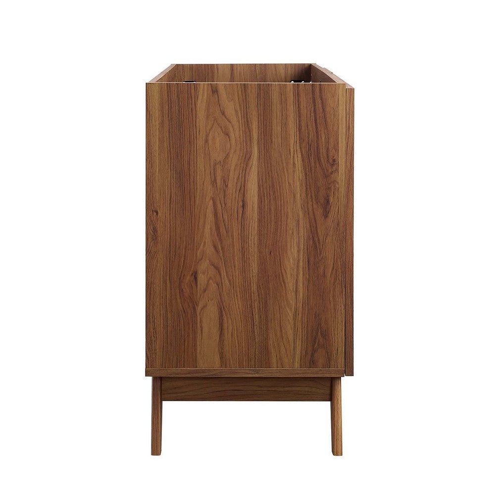 Modway Soma Rattan Weave Bathroom Vanity Cabinet Basin Not Included 48” Single or Double Sink Compatible Walnut MDY-EEI-6589-WAL