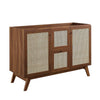 Modway Soma Rattan Weave Bathroom Vanity Cabinet Basin Not Included, 48” Single or Double Sink Compatible, Walnut