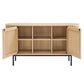 Modway Fortitude 59” Oval Sideboard Buffet Table Stand in Oak-Supports TVs up to 65 inches MDY-EEI-6590-OAK