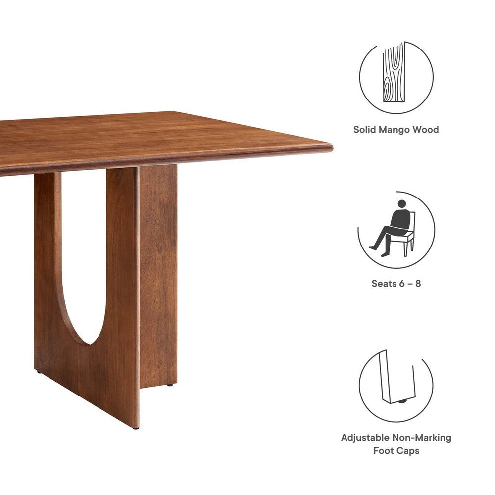 Modway Rivian 70 Inch Mango Wood Walnut-Modern Rectangle Seats 6-8 Designed as Kitchen and Dining Room Furniture or as Conference Table