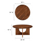 Modway Rivian 34 Inch Mango Wood Round Walnut-Stylish Mid Century Ideal as Coffee Center Table Complements Modern Living Room Decor