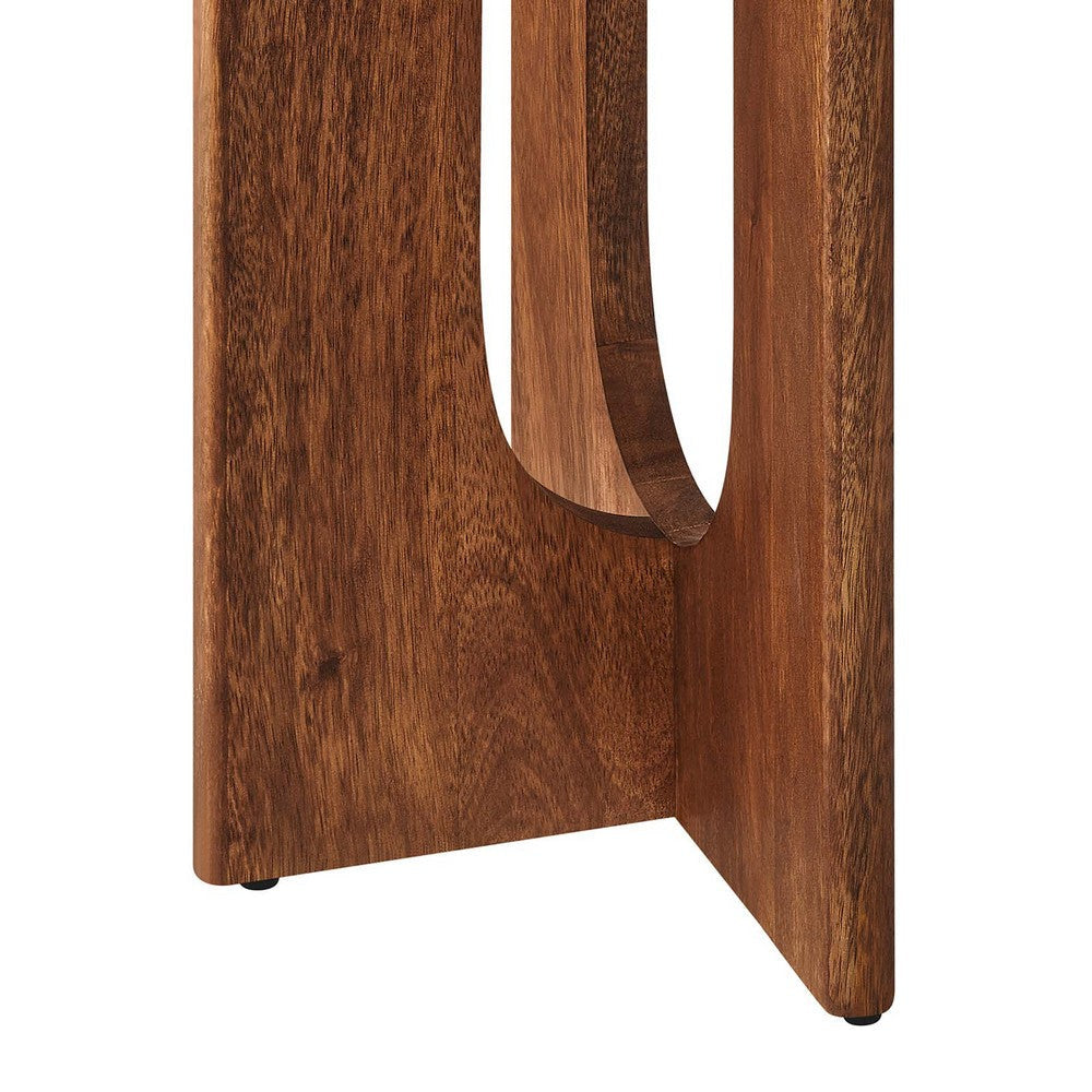 Modway Rivian 46 Inch Mango Wood Console Walnut-Sleek and Modern Entryway Behind The Couch or Sofa Table Living Room Furniture for Hallway