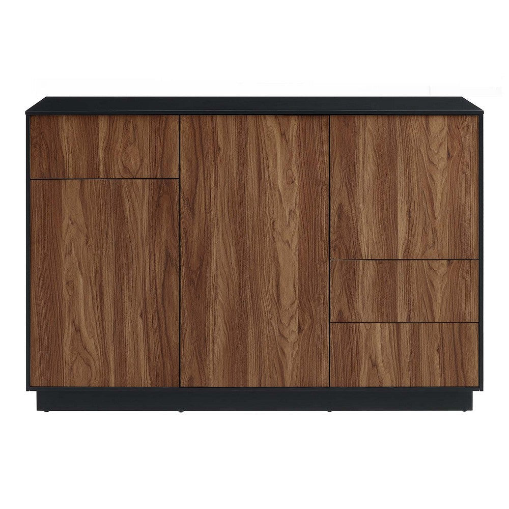 Modway Holden 47” Buffet Table Sideboard in Black Walnut High Stand Cabinet Up to 52 Inch TVs MDY-EEI-6597-BLK-WAL