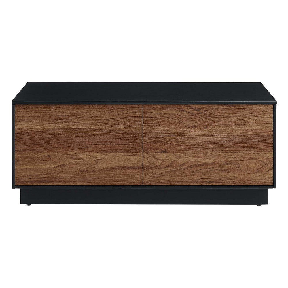 Modway Holden 36” Modern Coffee Table in Black Walnut Push-to-Open Drawers MDY-EEI-6599-BLK-WAL