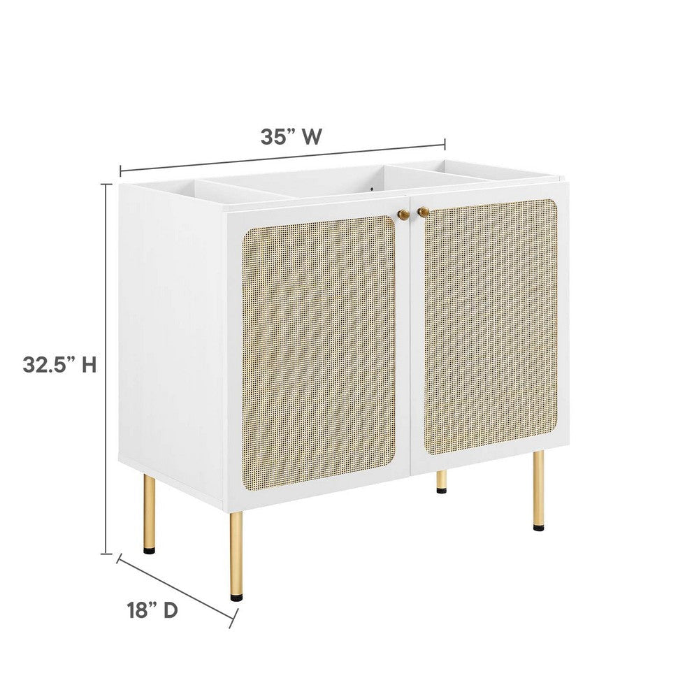 Modway Chaucer 36” Bathroom Vanity Cabinet in White (Sink Basin Not Included) 36 Inches MDY-EEI-6603-WHI