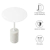 Modway EEI-6605-WHI-WHI Lyric Round Side Sofa End Table White Marble Base MDY-EEI-6605-WHI-WHI