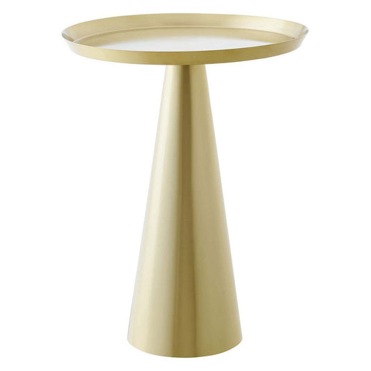 Modway EEI-6608-BRA Maren, Brass Round Side Sofa End Table for Living Room Tapered Metal Pedestal Base