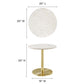 Modway EEI-6609-BRA-WHI Viva Brass Round White Marble Side Living Room End Table Metal Pedestal Base MDY-EEI-6609-BRA-WHI