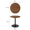 Modway EEI-6610-BLK-LOC Viva Black Light Oak Round Acacia Wood Side Living Room End Table Metal Pedestal Base MDY-EEI-6610-BLK-LOC