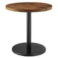 Modway EEI-6610-BLK-LOC Viva, Black Light Oak Round Acacia Wood Side Living Room End Table Metal Pedestal Base