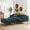 Modway EEI-6614-HEA Zoya Down Filled Overstuffed Sofa and Ottoman Set Heathered Weave Azure MDY-EEI-6614-HEA