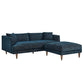 Modway EEI-6614-HEA Zoya Down Filled Overstuffed Sofa and Ottoman Set Heathered Weave Azure MDY-EEI-6614-HEA